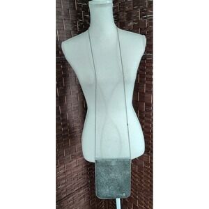 Leatherock Distressed Black Leather Crossbody Bag Purse Ball Chain Strap